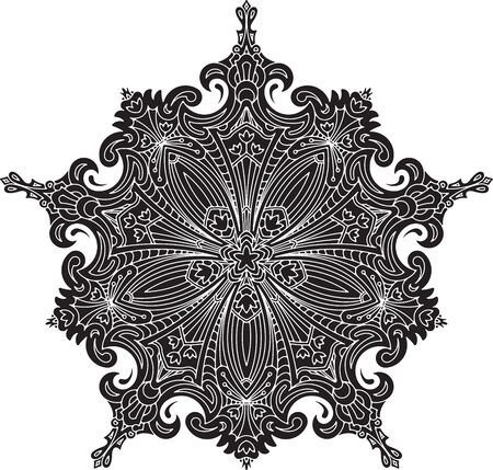 Abstract vector black lace design - five-finger mandala, ethnic decorative element. tattoo.のイラスト素材