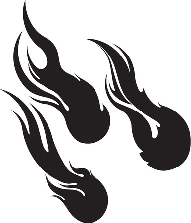 Fireball, comet, meteor, vector illustration, icons for your design.のイラスト素材