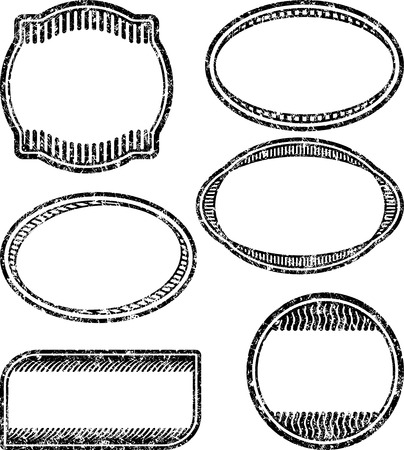 Set of 6 grunge rubber stamps templatesのイラスト素材