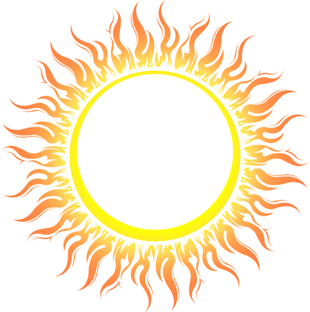 Decorative vector bright colorful sun symbolのイラスト素材