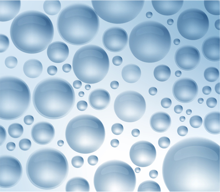 Blue water drops background. Realistic vector illustration.のイラスト素材