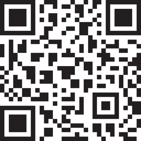 2D barcode. Black and white vector illustration.