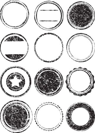 Big set of grunge templates for rubber stampsのイラスト素材
