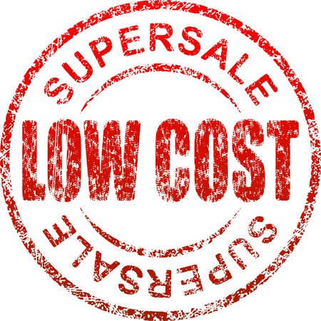 Low cost supersave red grunge style round rubber stampのイラスト素材