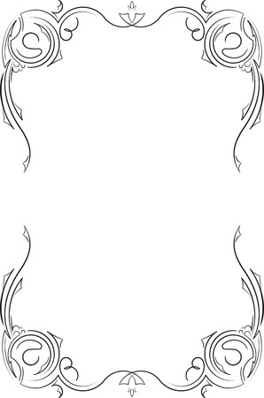 Vintage black frame with empty place for your text or other design, vector illustration greeting card.のイラスト素材