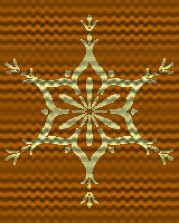 Knitting pattern ornate decorative symbol. Sweater design. Wool knitted texture in light brown and yellow tones.  Concept for banner, placard, billboard or web site. Retro greeting card and backgroundのイラスト素材