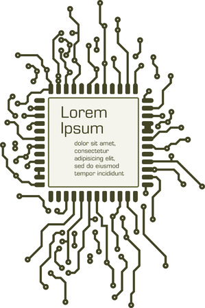 Background in PCB-layout style, decorative technique frame with empty space for Your textのイラスト素材