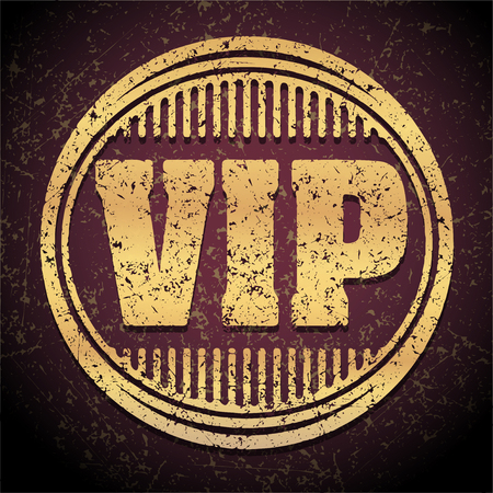 VIP gold icon or design in gunge style.のイラスト素材