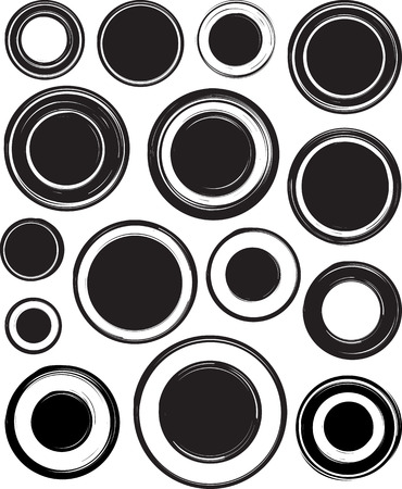 Big set of solid black templates for rubber stampsのイラスト素材
