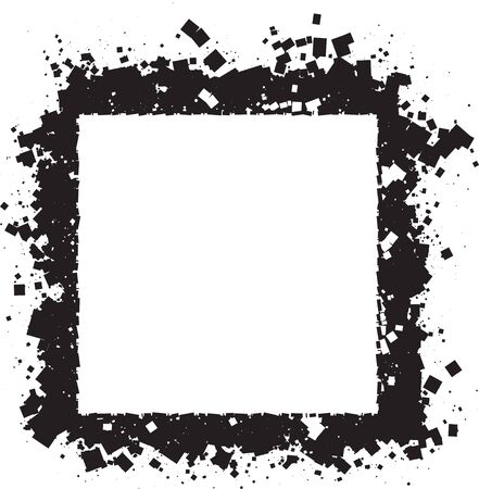 Abstract grunge style black square frame for your design.のイラスト素材