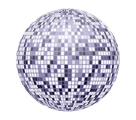 Very bright, blue mirror disco ball, vector illustration for your design.のイラスト素材