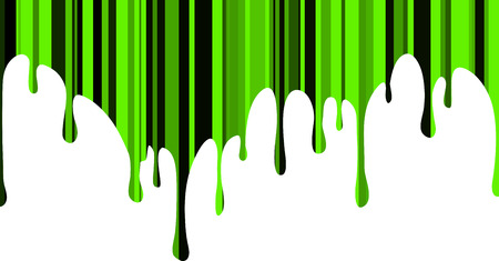 Unusual green  paint drips with vertical tone stripes. Vector illustration for your design.のイラスト素材