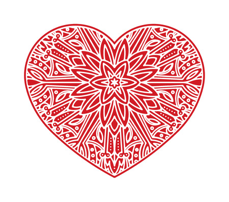 Unusual ornate shape of heart for Valentine's design or tattoo.のイラスト素材