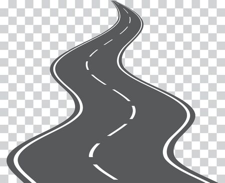 Vector winding road isolated on transparent background. Vector  .のイラスト素材