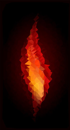 Abstract vector fire on a black background in low poly styleのイラスト素材