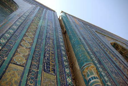 Mausoleum fasade in Samarkand (horizontal)の写真素材