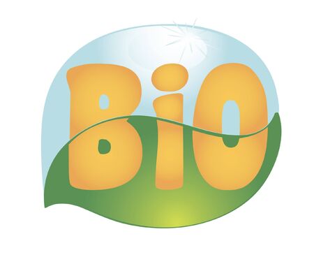 Creative bio design in the shape of a green leaf and water dropのイラスト素材