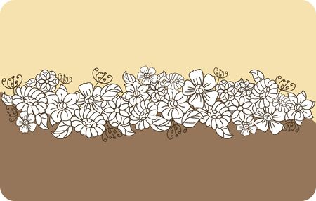 Stylish card with decorative floral backgroundのイラスト素材