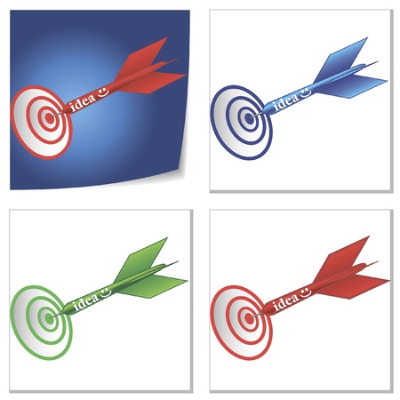 a set of idea on target illustrationsのイラスト素材