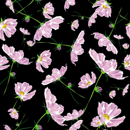 floral pattern flower cosmos bipinnatus のイラスト素材
