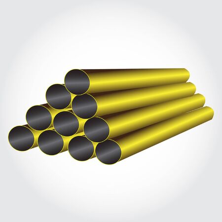 pipes metallic pyramid, isolated on white backgroundのイラスト素材