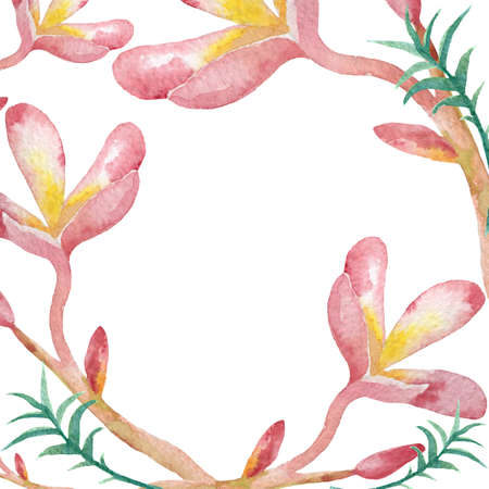 Watercolor card on a white background.の写真素材