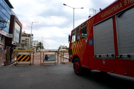 Bengaluru,Karnataka/India - May 28,2020 : fire fighters at work