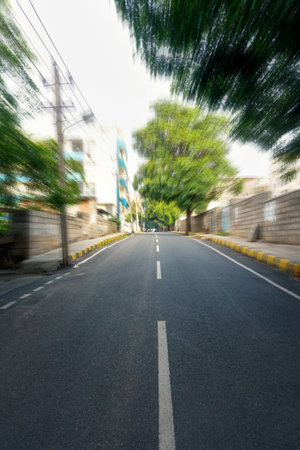 Bengaluru,Karnataka/India- June 01, 2020: Empty street due to corona virus outbreakのeditorial素材