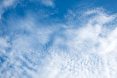 beautiful blue sky with white cloudsの写真素材