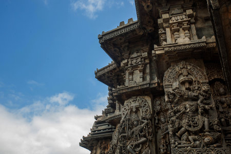 Ancient sculptures of Beluru and halebeedu Karnataka Indiaの写真素材