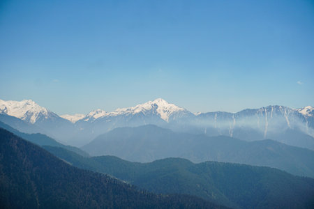 Mountain landscape. View of the mountain range.