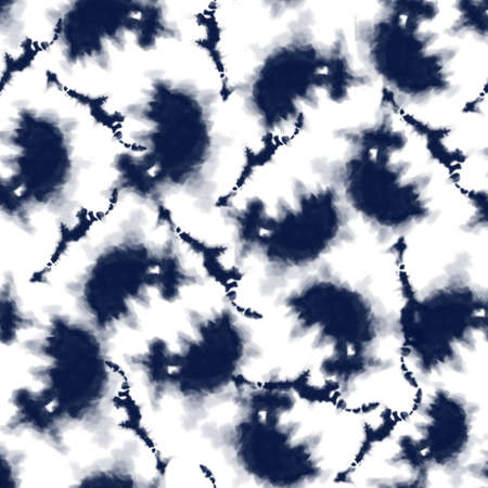 Seamless splash tie dye indigo pattern background.のイラスト素材