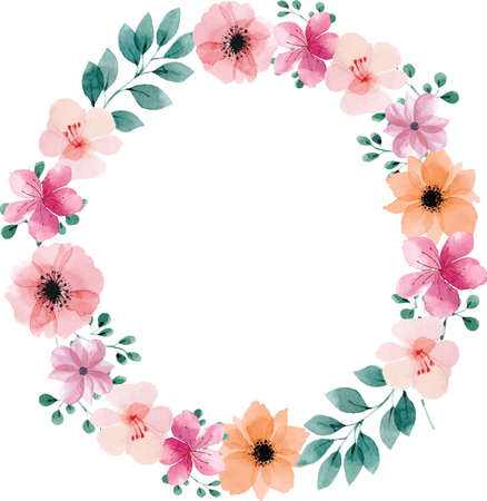 Vector illustration Greeting card with roses, watercolor, can be used as invitation card for wedding, birthday and other holiday and summer background.のイラスト素材
