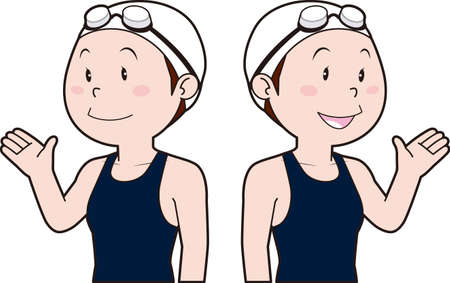 Female swimmerのイラスト素材