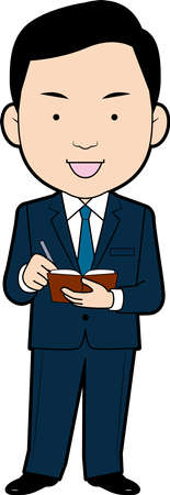 Male businessman making notesのイラスト素材