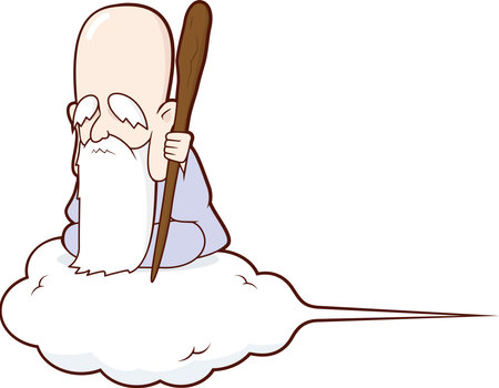 Hermit riding in the cloudsのイラスト素材