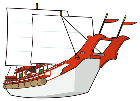Old sailing ships of Japanのイラスト素材
