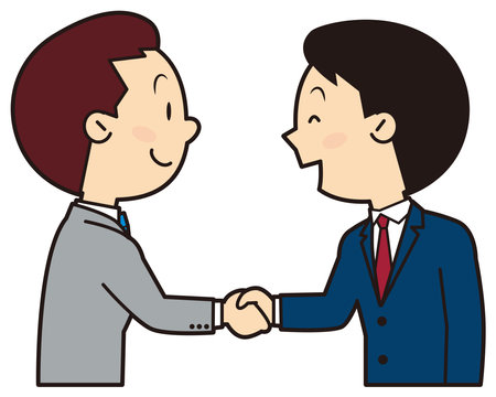 Male businessman shaking handsのイラスト素材