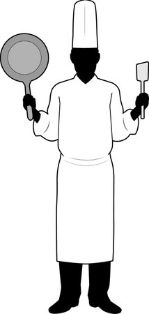 Male chef with cooking utensilsのイラスト素材