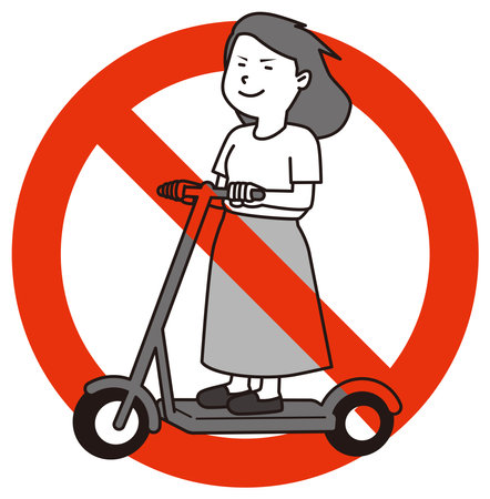 No e-scootersのイラスト素材