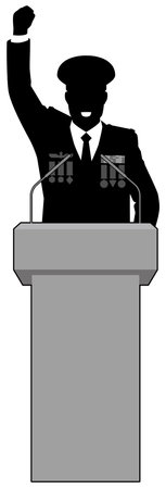 Military man giving a speech at the lectern (2)のイラスト素材