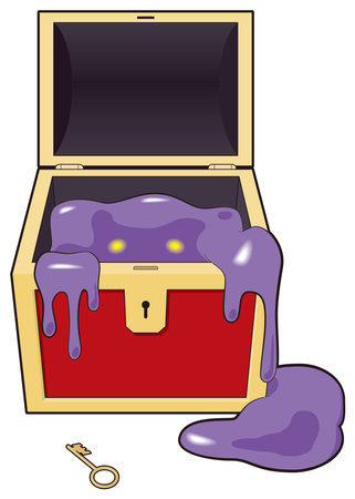 Slime Monsters in Treasure Chestsのイラスト素材