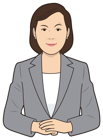 Interested female businesspersonのイラスト素材