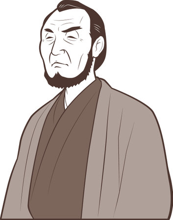 A person who looks like a great man from the past of Japanのイラスト素材