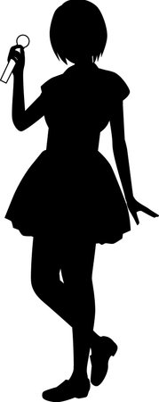 Female idol silhouette illustrationのイラスト素材