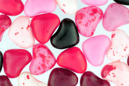 A detailed close up of colorful valentines candy.の写真素材