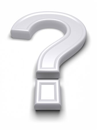White question mark. 3d rendered image の写真素材