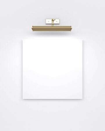 Blank white picture of the illuminated top lamp. 3d imageの写真素材