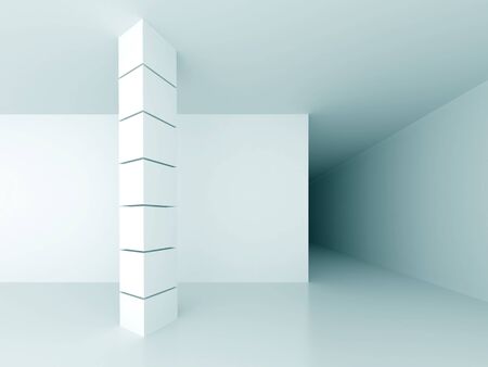 Abstract interior with a long corridor. 3d illustrationの写真素材