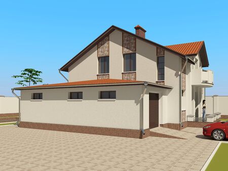3D sketch of the houseの写真素材
